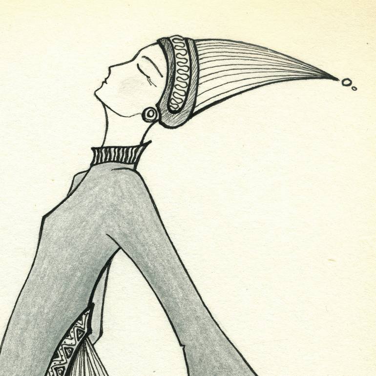 Original Conceptual Fashion Drawing by Nadya Solovyova