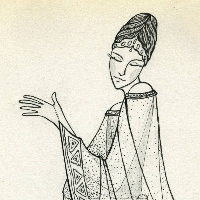 Original Conceptual Fashion Drawing by Nadya Solovyova