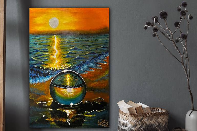 Original Photorealism Beach Painting by Saniya Jilani