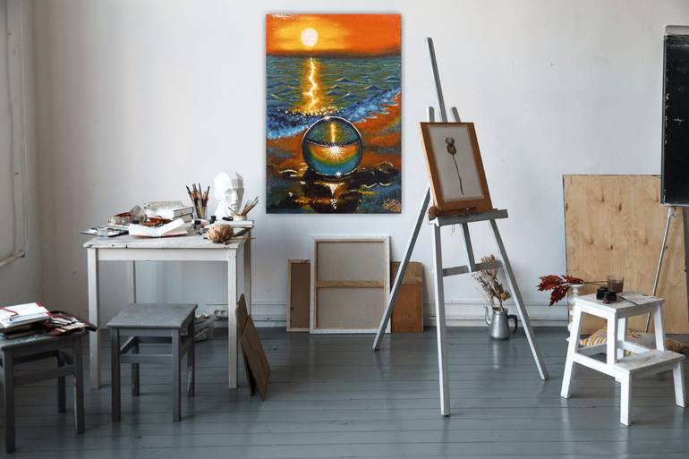 Original Photorealism Beach Painting by Saniya Jilani