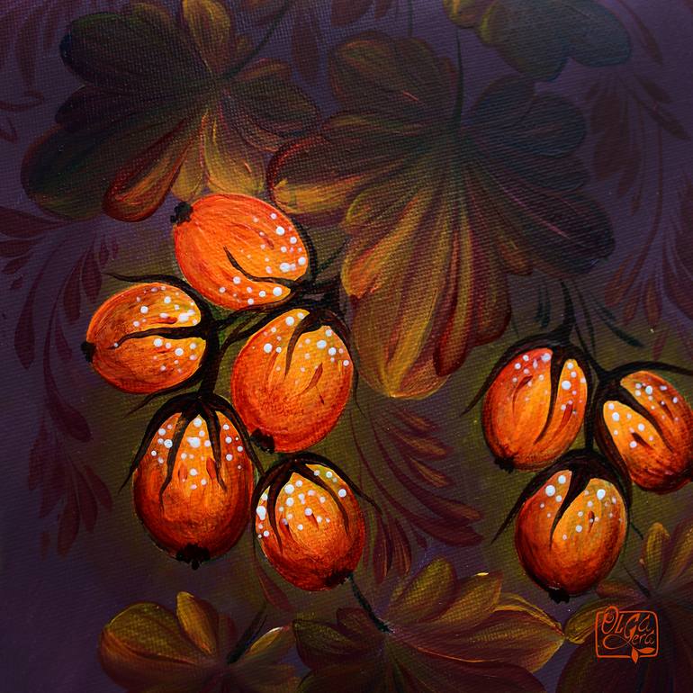 Original Art Nouveau Floral Painting by Olga Gera
