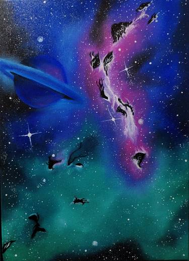 Original Outer Space Paintings by Esen Susuz Terzi
