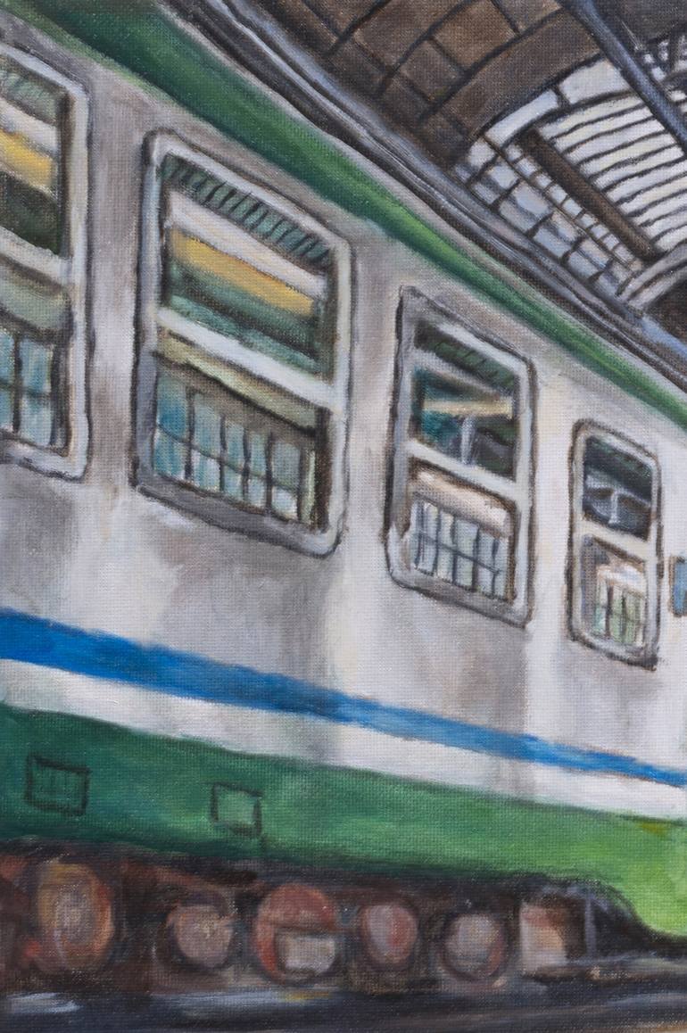 Original Expressionism Train Painting by Américo de Carvalho e Sousa
