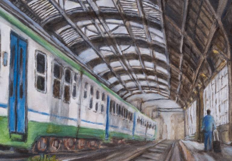 Original Train Painting by Américo de Carvalho e Sousa
