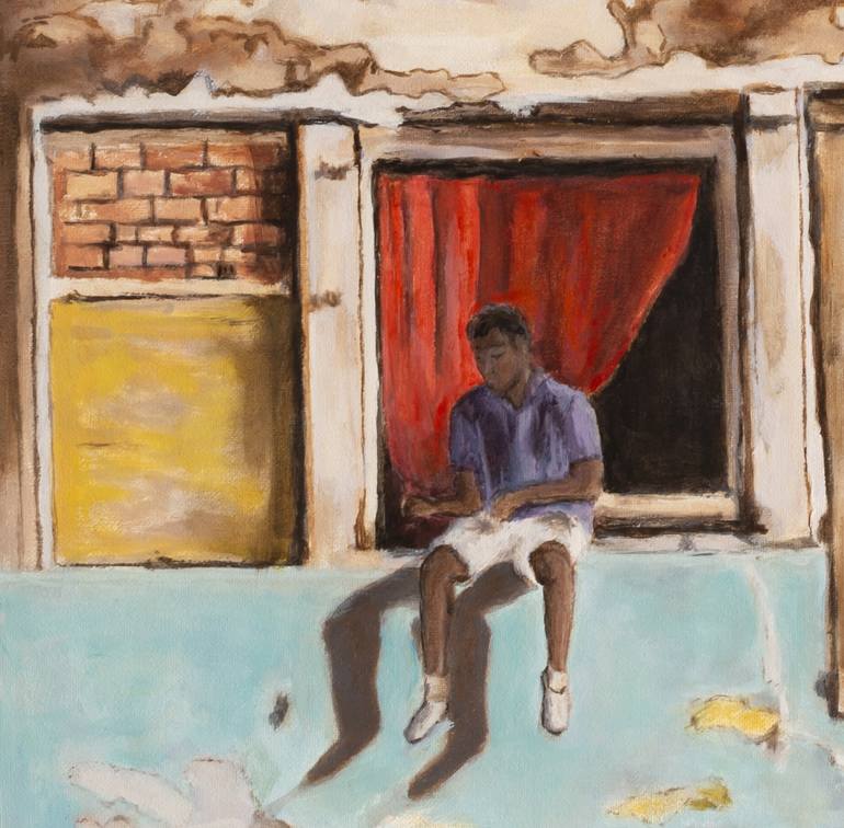 Original Conceptual Time Painting by Américo De Carvalho E Sousa