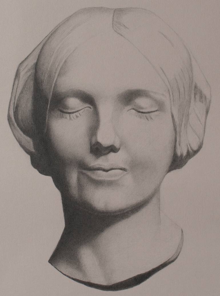 Original Portraiture Women Drawing by Américo De Carvalho E Sousa