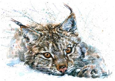Lynx - watercolor painting thumb