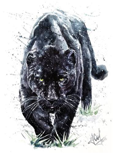 Black Panther - watercolor painting thumb