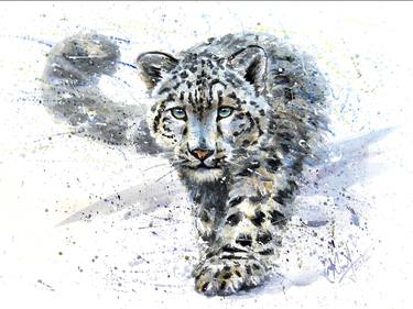 Snow Leopard - watercolor painting thumb