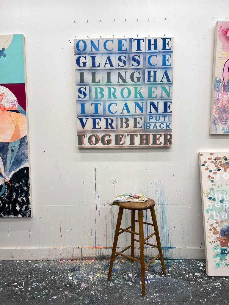 Original Abstract Typography Painting by Tania LaCaria