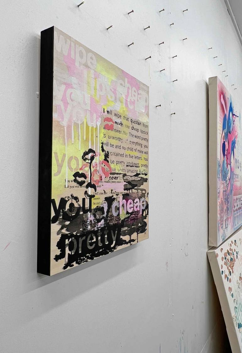 Original Abstract Typography Painting by Tania Lacaria