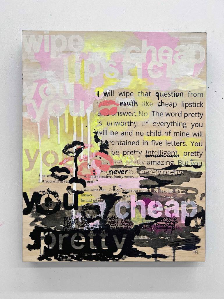 Original Abstract Typography Painting by Tania Lacaria