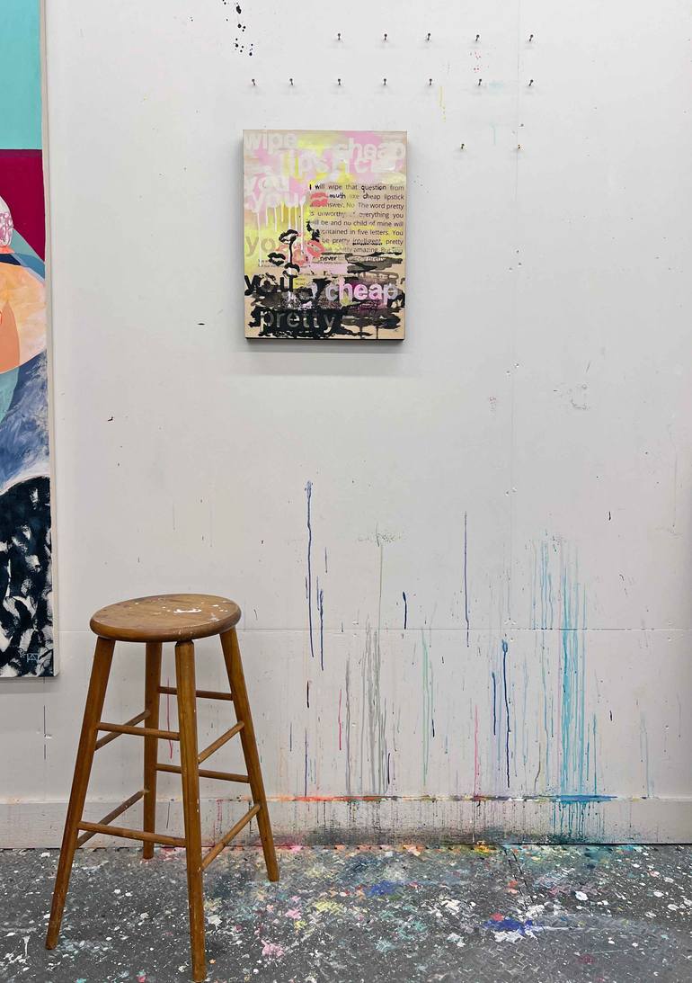 Original Abstract Typography Painting by Tania Lacaria