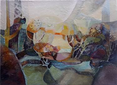 Original Abstract Expressionism Landscape Painting by Mira Dimitrova