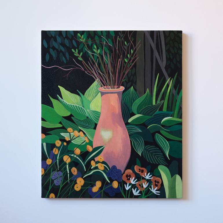 Original Realism Garden Painting by Olga Szczechowska