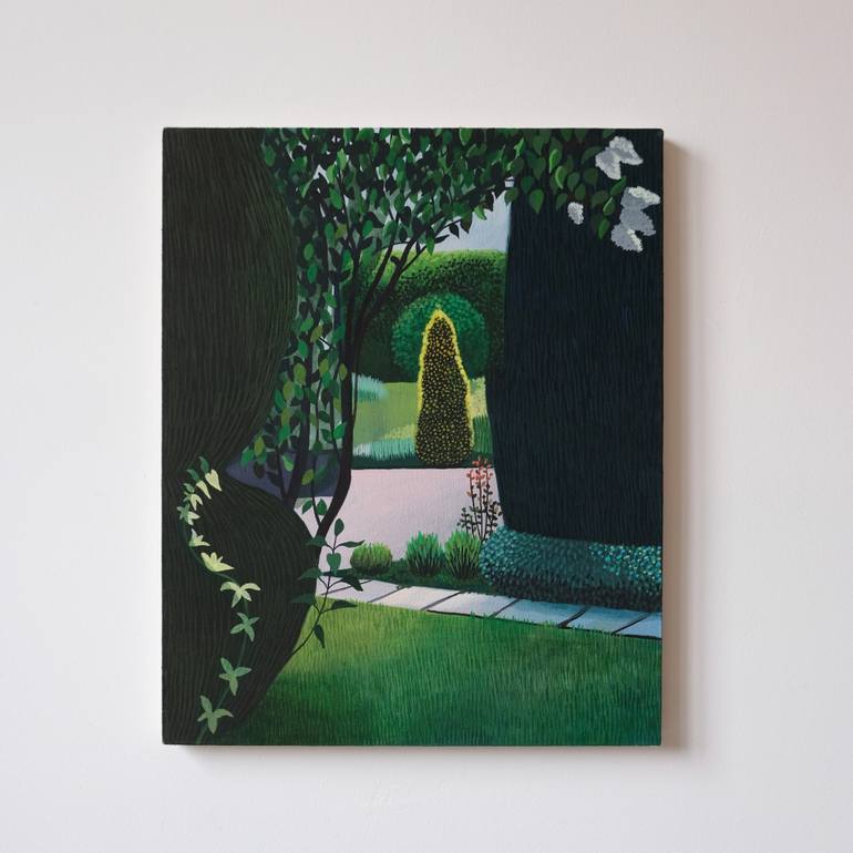 Original Realism Garden Painting by Olga Szczechowska