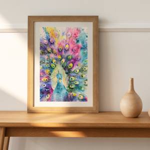 A Peacock's Palette Watercolor Painting by Maryam Mohi