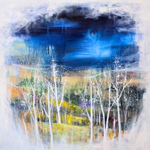 Between Night and Memory Original Abstract Landscape Painting