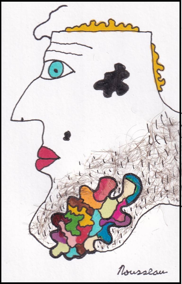 Original Art Nouveau Body Drawing by Bryant Rousseau