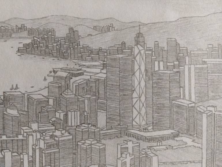 Original Realism Cities Drawing by Bimantara Hazza Harahap