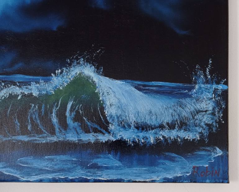 Original Art Deco Seascape Painting by Robin Solano 