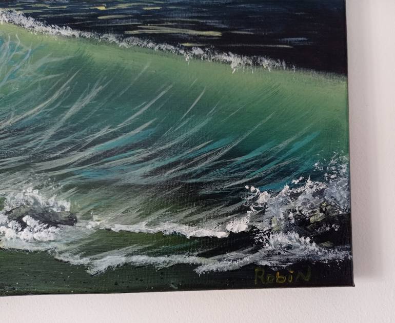 Original Impressionism Beach Painting by Robin Solano 