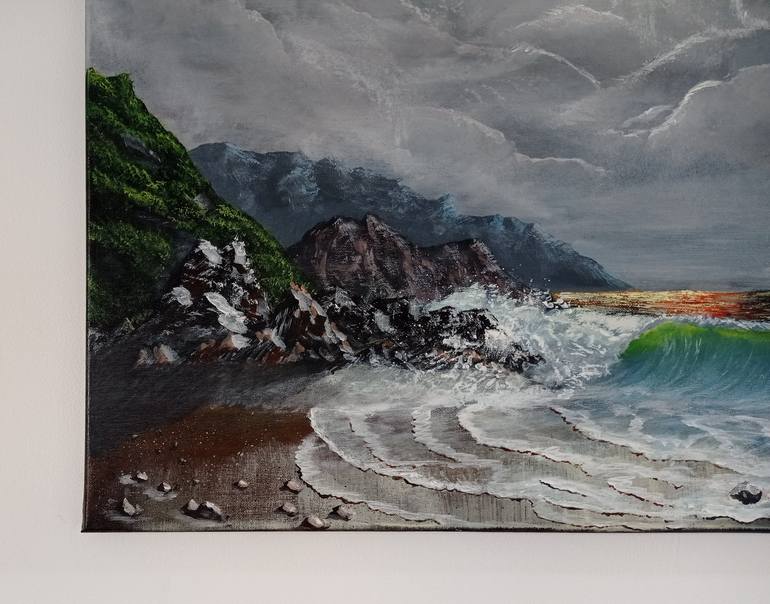 Original Impressionism Seascape Painting by Robin Solano 