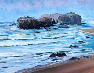 Print of Seascape Paintings by Lane aDay Art