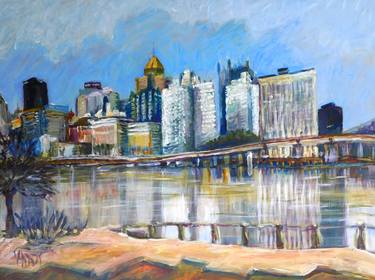 Original Impressionism Architecture Painting by Lane aDay Art