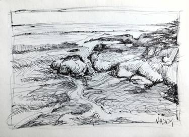 Original Illustration Seascape Drawings by Lane Aday Art