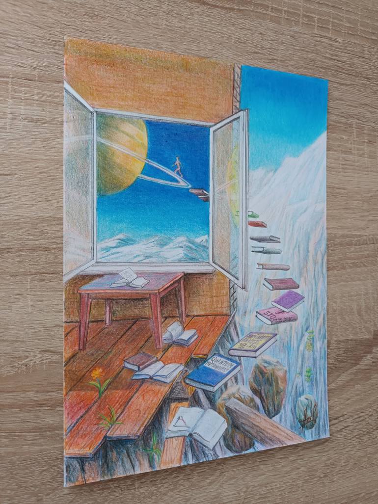Original Surrealism Science/Technology Drawing by Larisa Leontjeva