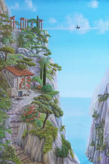 Print of Surrealism Landscape Paintings by Larisa Leontjeva