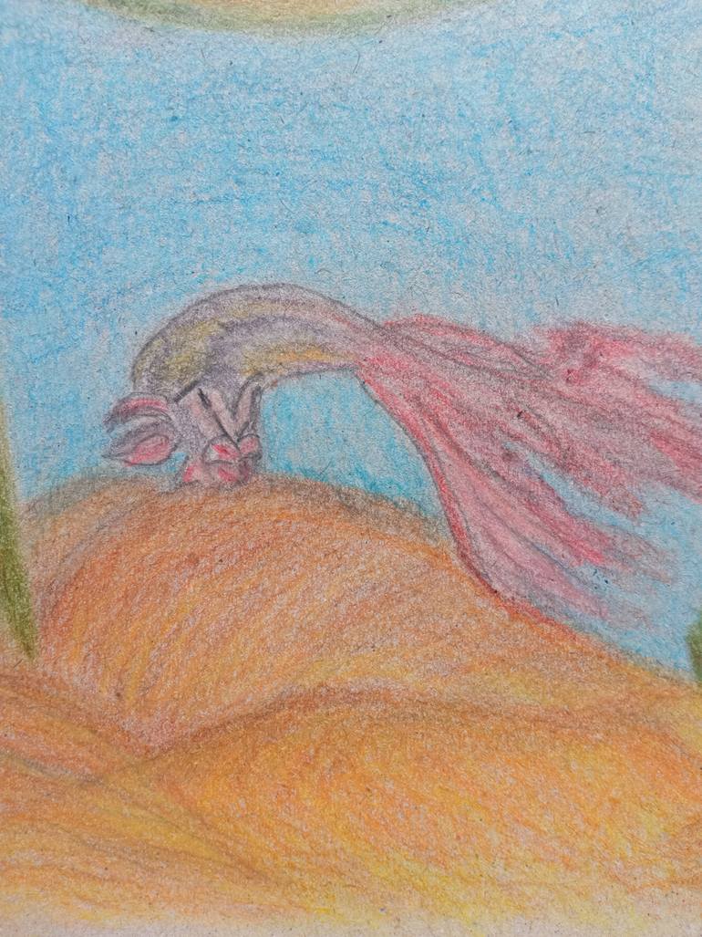 Original Abstract Animal Drawing by Larisa Leontjeva