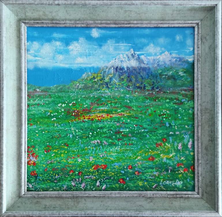Original Impressionism Mountain Painting by Larisa Leontjeva