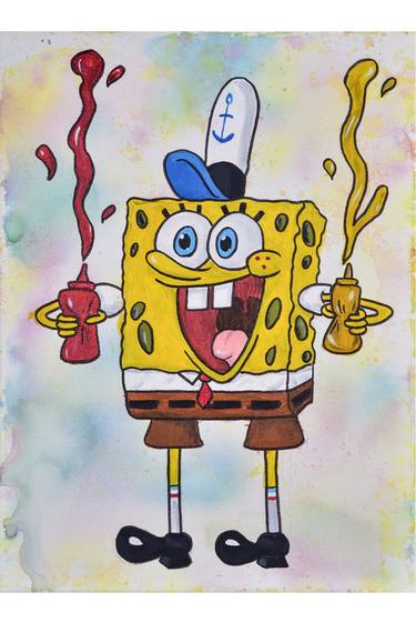 Pop Art Painting Cartoon Sponge Bob Painting Best Seller Painting by Petra  Rényai