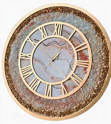A3D Art and Craft , handcrafted beautiful  golden wall clock thumb