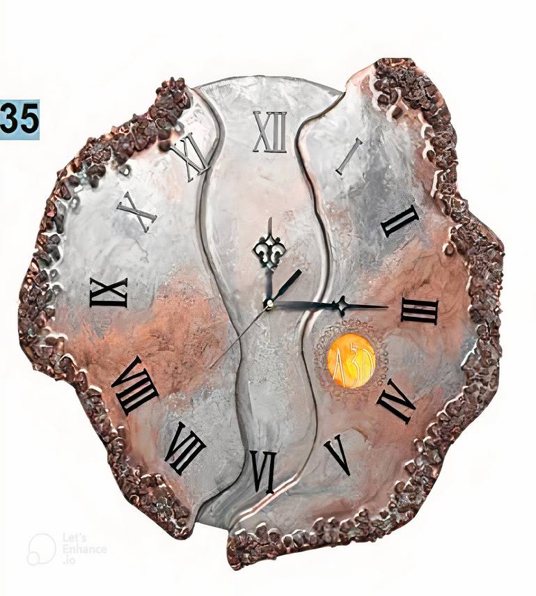 A3D Art and Craft Handcrafted Wooden Epoxy Resin Wall Clock - Print