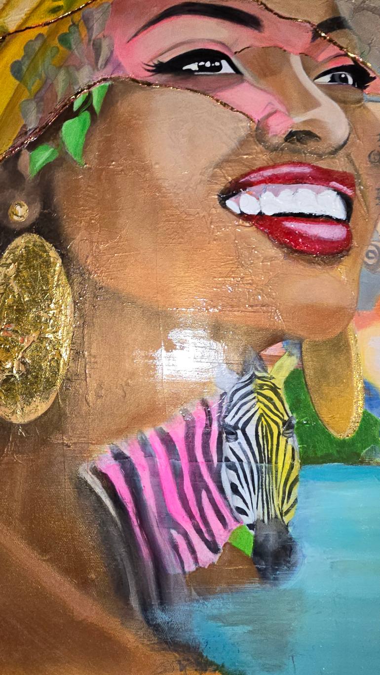 Original Street Art Women Mixed Media by Cezar Lungu