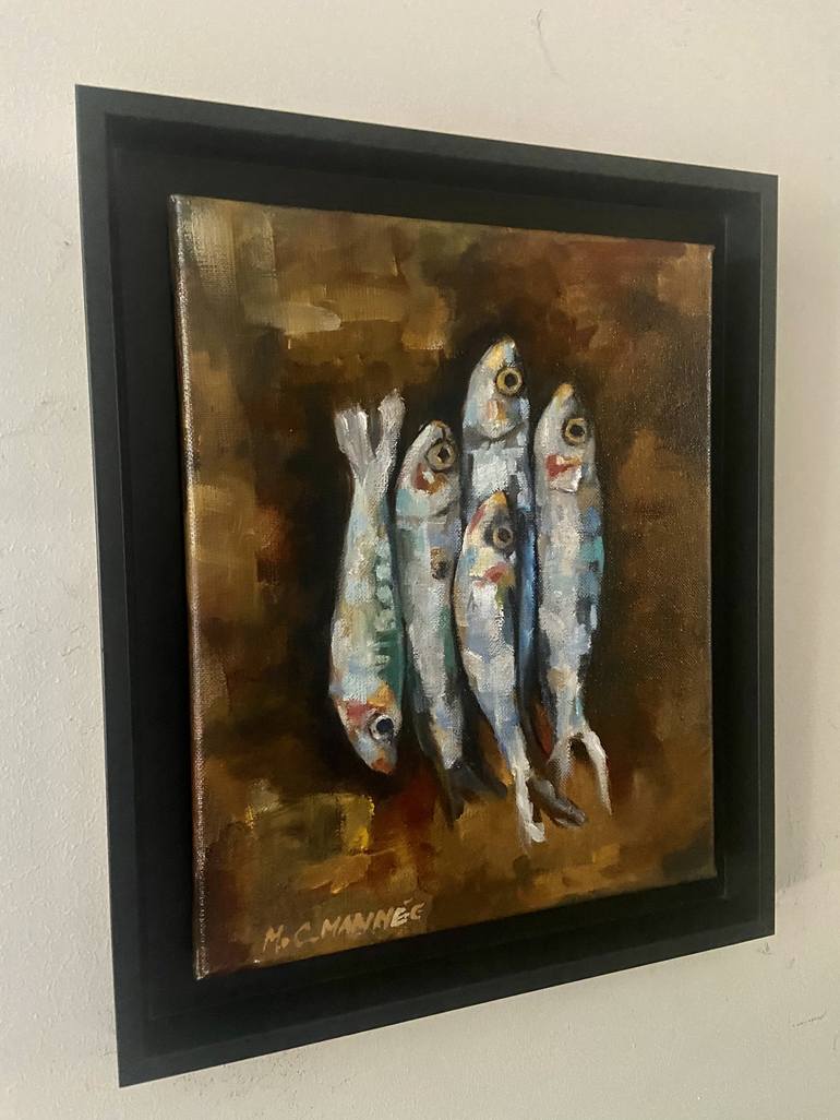 Original Fine Art Fish Painting by Mireille Mannee