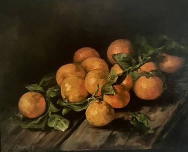 Fresh tangerines on wood thumb