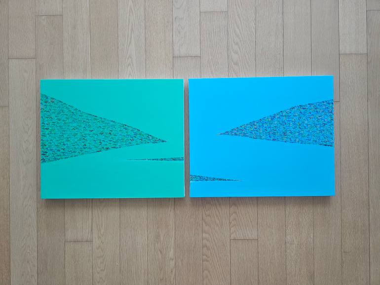 Original Abstract Seascape Painting by E-Eun Seo