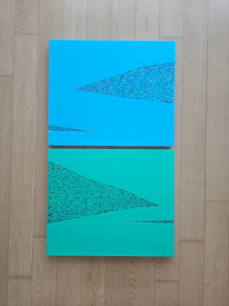 Original Abstract Seascape Painting by E-Eun Seo
