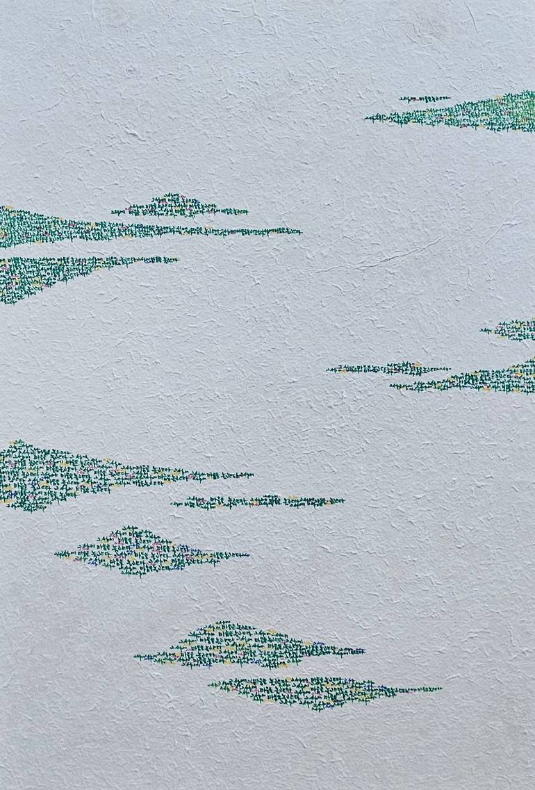 Original Seascape Painting by E-eun Seo | Abstract Art on Paper | set your heart on the island