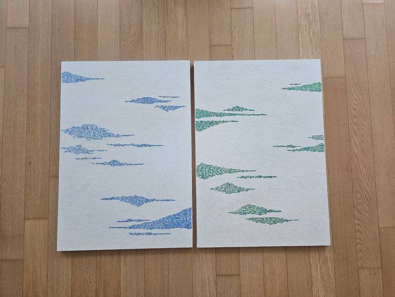 Original Abstract Seascape Painting by E-Eun Seo
