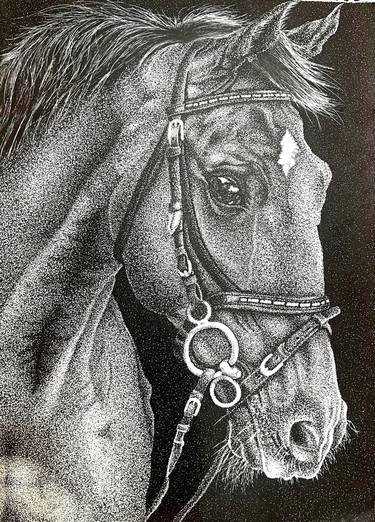 Original Black & White Animal Drawing by Kamal Kumar