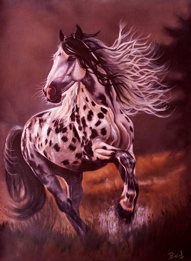 Original Portraiture Horse Mixed Media by Kamal Kumar