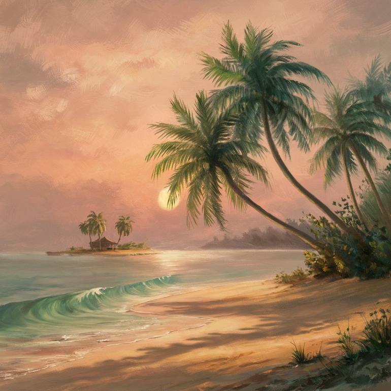 Print of Realism Beach Paintings by Reggy Renaldi