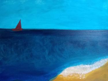 Original Abstract Sailboat Paintings by Reghina Iseli