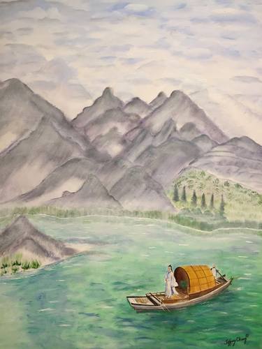 Original Fine Art Boat Paintings by Tiffany Chang