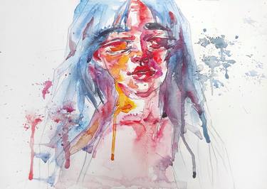 Original Abstract Portrait Paintings by Halyna Yeremiichuk